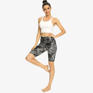 Shorts de sport et de course taille haute élastique délavé avec poche invisible, légers, pour le yoga - Product Image 2