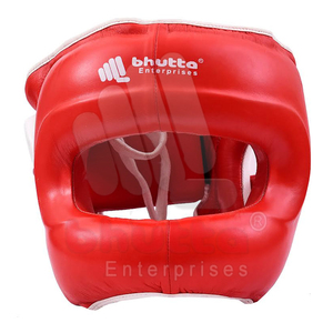 เครื่องป้องกันศีรษะหนังสีแดงสำหรับชกมวย - Product Image 1