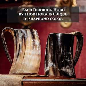 Design unique hautement fini antique personnalisé fabriqué à la main agate naturelle corne à boire tasse viking corne à boire chope - Product Image 2