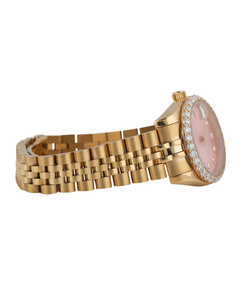 New Full Plated Pink Dial Quartz Watches Anniversary And Wedding Gift For Men's from Indian Supplier - Product Image 3