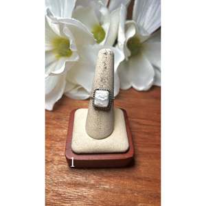 Anillo de Plata de Ley y Búfalo Blanco Hecho a Mano por Joyería Coleccionable de la Cultura Navajo - Product Image 2