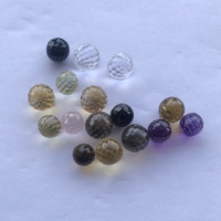 Jewel Creation Boules à facettes en pierres précieuses naturelles (Améthyste, Citrine, Spinelle noire, Quartz rose, Topaze blanche) 8mm 10mm 12mm, en vrac, IGI