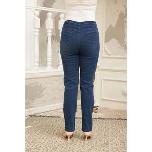 Jean bleu marine grande taille avec taille élastique - Product Image 3