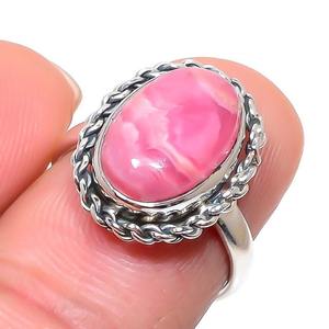 Anillo clásico de plata maciza 925, joyería para mujer, Plata de Ley 925, piedras preciosas de Rodocrosita, estilo bohemio, anillo hecho a mano, regalo para - Product Image 2