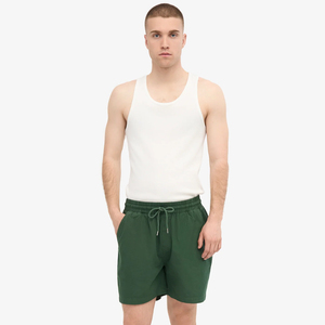 Pantalones cortos informales para hombre europeo americano personalizados, Color sólido, cinco puntos, rectos, ajustados, talla grande, 100% algodón, populares, teñidos lisos - Product Image 2