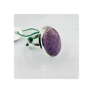 Cabochon en argent sterling 92.5 avec pierres précieuses en fuchsite rubis naturel Bague cabochon en argent sterling 925 - Product Image 4