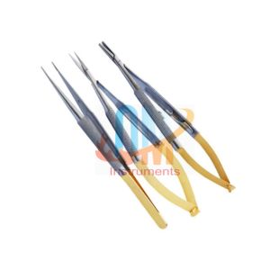 OMI Healthcare Supply Castroviejo Juego de microcirugía Juego de 3 piezas de portaagujas microquirúrgico Tijera y fórceps - Product Image 5