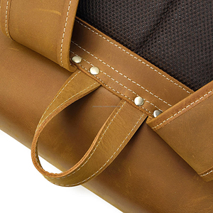 Unisex Genuine Leather Travel <b>Backpack</b> Customized Logo Premium Quality Laptop Sleeves Large Capacity Water Resistant Breathable - Product Image 2