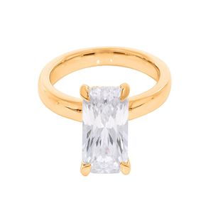 Bague de fiançailles solitaire en diamant radiant pour femme - Product Image 1