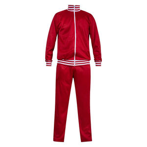Nouvel Arrivage Hiver Ensemble Survêtement Décontracté Homme Football Fermeture Éclair Manches Longues Rouge Respirant Design 2-en-1 Léger Coton Polaire - Product Image 1