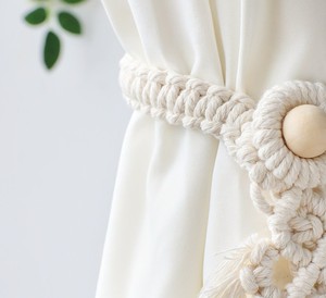 Macrame <b>Curtain</b> Tie Backs, Boho Hold Back, Woven <b>Curtain</b> Tie Back Set, <b>Curtain</b> Ties Pullback, , Rope <b>Curtain</b> Tieback - Product Image 3