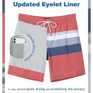 Pantalones cortos de baño personalizados para hombre OEM, material transpirable de secado rápido de verano con impresión de logotipo y opciones de personalización de etiqueta privada - Product Image 3