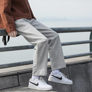 กางเกงกีฬาฤดูหนาวสีทึบปักโลโก้ออกแบบได้ตามต้องการสำหรับนักเรียนกันยับทรงตรงแบบลำลอง - Product Image 3