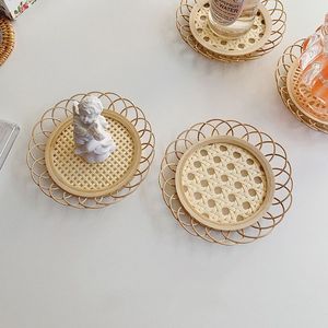 Lightweight and premium rattan coaster for tabletops best selling handmade coaster for coffee mugs glasses and <b>teapots</b> - Product Image 6