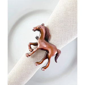 Fabuleux Design Cheval Anneau De Serviette En Métal Ensemble De 4 Porte-Serviettes Animaux Noirs Pour Hôtel Ware Porte-Mouchoirs De Table À Bon Prix - Product Image 4