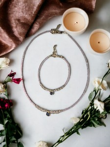 Ensemble collier et bracelet DAFNI Evil Eye en perles de plastique faites à la main - Coloré pour la fête des mères et la Saint-Valentin - Product Image 5