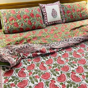 Manta transpirable suave de algodón con estampado de bloque de mano, edredón Dohar para todas las estaciones, edredón estampado Floral perfecto para sofá cama - Product Image 5