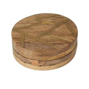 Posavasos de madera de fabricación india a la venta, colección de artículos de artesanía de diseño único en posavasos de piedra con soporte asequible - Product Image 5