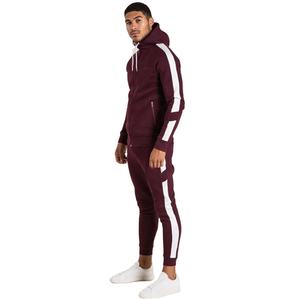 El mejor diseño de chándal de dos piezas con cremallera, recién llegado, ropa de calle ajustada, Conjunto de jogging a rayas, sudaderas con capucha de talla grande para hombre - Product Image 1