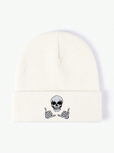 Bonnets d'hiver Pull en acrylique unisexe Bonnet à manchettes chaudes Bonnet en tricot imprimé avec logo personnalisé Bonnet jacquard pour hommes - Product Image 3