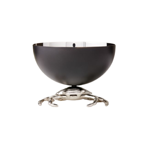 NEW COLLECTION BLACK POWDER COATED <b>STAINLESS</b> <b>STEEL</b> <b>BOWL</b> WITH SILVER METAL STAND SERVING <b>BOWL</b> POWDER COATED <b>STEEL</b> <b>BOWL</b> - Product Image 1