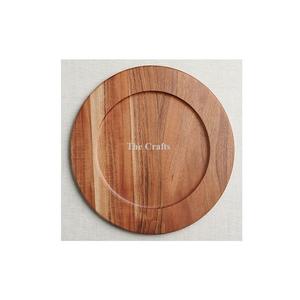 Sous-plat en bois de qualité supérieure, forme ronde, pour mariage, fête et événements - Product Image 1