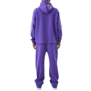 Sudadera con capucha y pantalones acampanados lavados Vintage de algodón pesado personalizado, chándal OEM con lavado ácido para hombres - Product Image 6