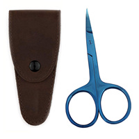 Ciseaux à cuticules professionnels légers 4Cr13 à lame courbée et affûtée pour droitiers, manche court, soins personnels, beauté, coiffure