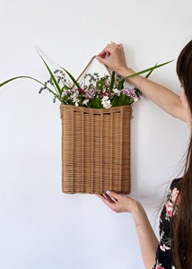 Wicker Wall <b>Basket</b> <b>for</b> <b>Flowers</b> Handmade Storage <b>Baskets</b> Natural Rattan Modern Multifunction Made in Viet Nam - Product Image 3