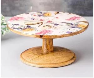 Ensemble de support de gâteau de Mini tasse de Dessert perlé en bois rustique pour le plateau de décoration de mariage - Product Image 1