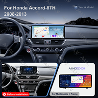 Para Honda Accord 10.ª generación 2018-2022, conjunto de estéreo para coche Android de 12.3 pulgadas, pantalla de navegación, marco base con arnés, GPS integrado, Bluetooth
