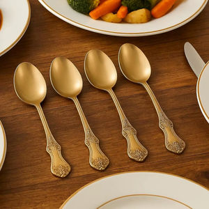 Vaisselle indienne, ustensiles de cuisine ayurvédiques, cuillère en laiton artisanale, cuillère de cuisine, cuillère à dîner, cuillère de service pour restaurant - Product Image 2