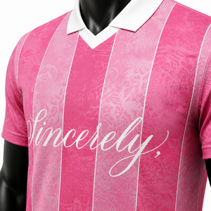 Maillot de football rose personnalisé pour hommes, respirant, séchage rapide, uniforme d'équipe de football par sublimation, OEM ODM, vente en gros - Product Image 5