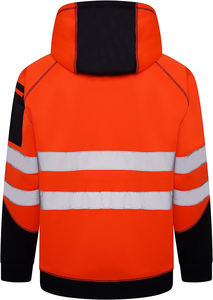 Sudadera de seguridad de alta visibilidad, ropa de trabajo reflectante con cremallera, uniforme de construcción para exteriores, chaqueta con capucha fluorescente - Product Image 5
