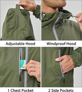 แจ็กเก็ตกันลมน้ำหนักเบากันน้ำใส่ได้ทั้งชายและหญิงมีฮู้ดผ้าคอตตอนสำหรับเดินป่าปีนเขา - Product Image 4