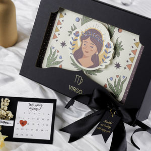 RTS Premium 12 Zodiac Boîte de papier d'art personnalisable Boîte cadeau en carton de 2mm d'épaisseur Base de couvercle en aluminium fabriquée à la main pour perruque industrielle - Product Image 1