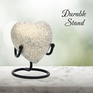 Nouvelles urnes funéraires en forme de cœur avec support métallique pour l'affichage, idéales pour les cendres humaines et d'animaux, capacité de 60 ml - Product Image 3