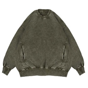 Sweat-shirts basiques pour hommes 100 % coton, 380 GSM, lavés à l'acide, style vintage, col rond, personnalisables, fabriqués au Pakistan 2026 - Product Image 3