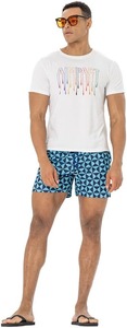 High Street Men's Summer Casual Mesh Shorts Patrón sólido Ecológico 5-Inseam Waisted Print Shorts - Product Image 2