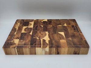 เขียงทรงสี่เหลี่ยมผืนผ้าอะคาเซียธรรมชาติขนาด30X20X2.5ซม. ชุดด้านบน35x25x2.5ซม. เขียงจากเวียดนาม - Product Image 3