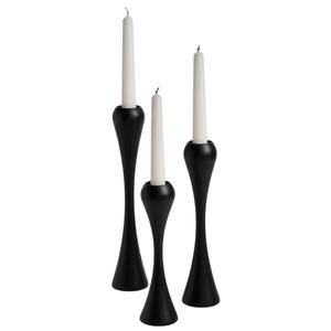 Juego de 3 Portavelas de Metal Negro Mate, Modernos y Decorativos, con Forma de Reloj de Arena, para Bodas, Mesa de Comedor, Decoración del Hogar - Product Image 1