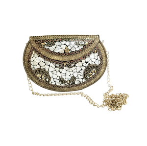 Bolso de mano de metal vendedor caliente con perla elegante y artesanías de bolso de metal elegantes del fabricante metálico - Product Image 2