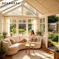 Véranda en verre sans cadre avec toit incliné et remplissage d'argon pour patio, jardin et cour - Guide d'installation