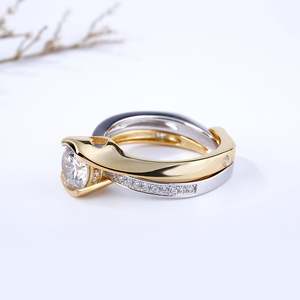 Jeulia Asymmetric Round Cut Sterling <b>Silver</b> Fashion <b>Ring</b> <b>Set</b> - Product Image 5