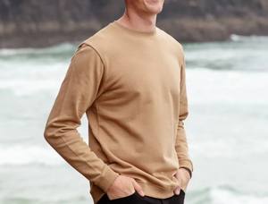 Sweat-shirt à col rond oversize pour hommes, manches longues, motif uni, saison d'hiver, sweat-shirt vierge avec impression de logo personnalisé, prix de gros - Product Image 2