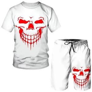 Ensemble personnalisé de chemises courtes respirantes Ensembles de t-shirts imprimés en coton biologique Ensemble de shorts décontractés de haute qualité pour hommes - Product Image 4