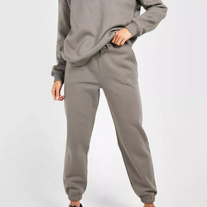 Chándal de gran tamaño a la moda para mujer, chándal de invierno ligero con capucha de lana personalizado de talla grande, hombro caído informal - Product Image 2