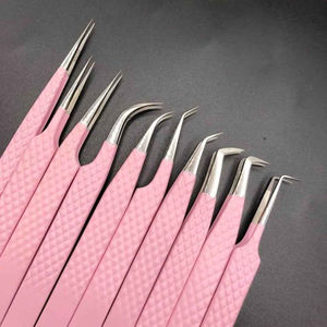 Kit de pinces à épiler pour extensions de cils en acier inoxydable personnalisé, anti-magnétique, avec poignée confortable, professionnel pour volume/isolation des cils - Product Image 1