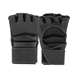 Bulk Custom MMA Gloves Leather Breathable Adjustable Wrist Strap Hook Loop Closure Half Finger/Fingerless Lightweight - Product Image 2