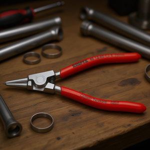 คีมหนีบวงแหวนเคลือบโครเมียมของ Knipex ปลายตรงเคลือบพลาสติกสำหรับวงแหวนภายนอกบนแกน - Product Image 3
